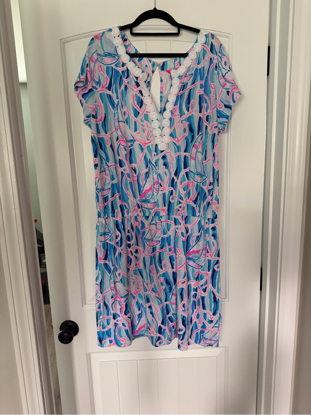 Lilly Pulitzer NWT Reble Skort Romper Dress in Blue Pink White Reel Nauti print